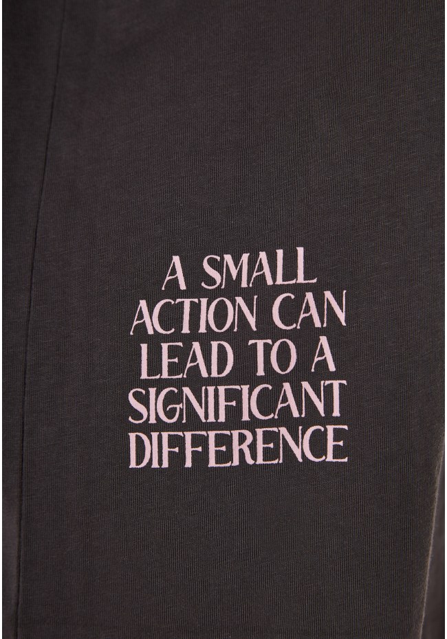 T-shirt with text artwork on the back