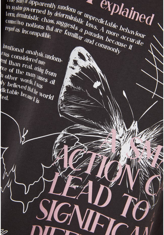 T-shirt with text artwork on the back