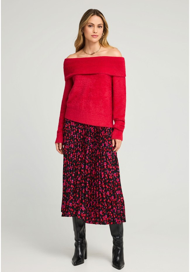Πλεκτό teddy off shoulder