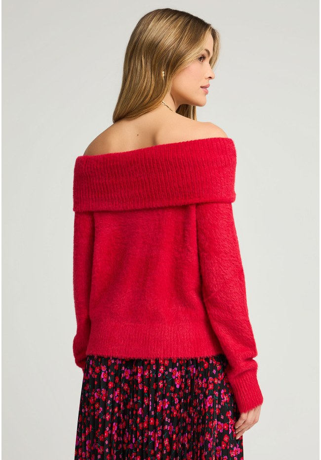 Πλεκτό teddy off shoulder