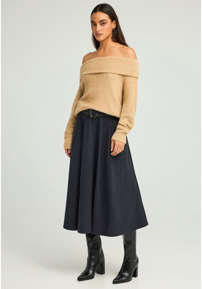 Κοτλέ μίντι φούστα