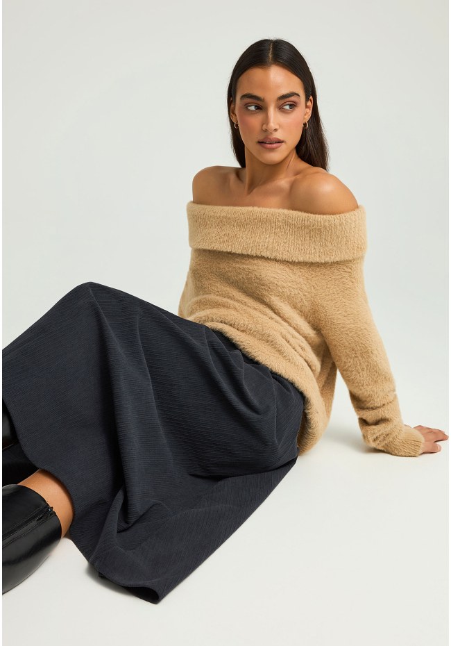 Κοτλέ μίντι φούστα