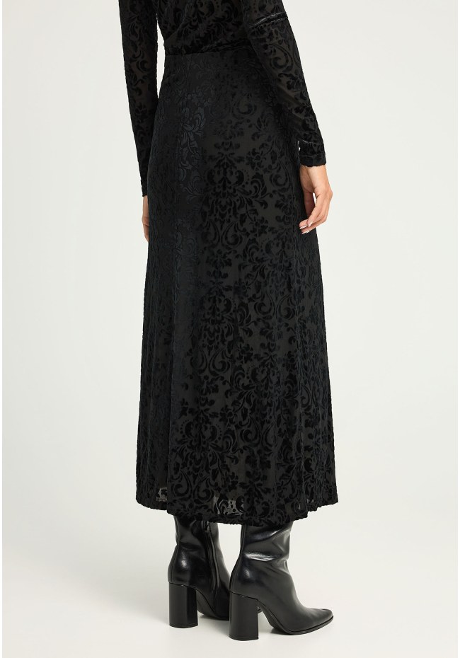 Maxi embroidery φούστα σε ίσια γραμμή