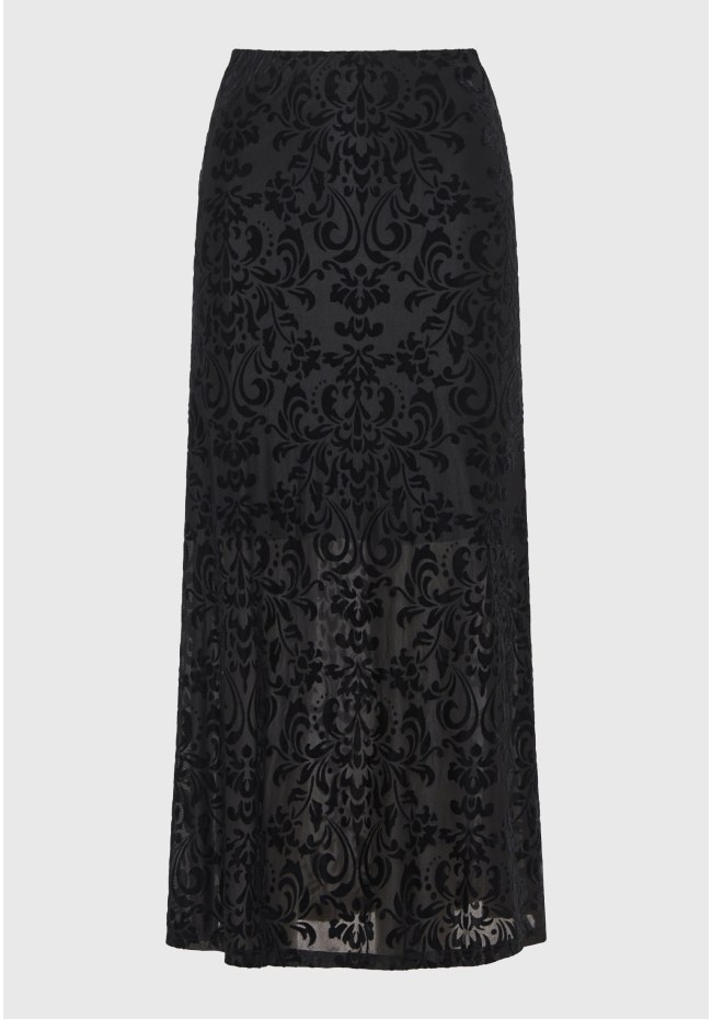 Maxi embroidery φούστα σε ίσια γραμμή