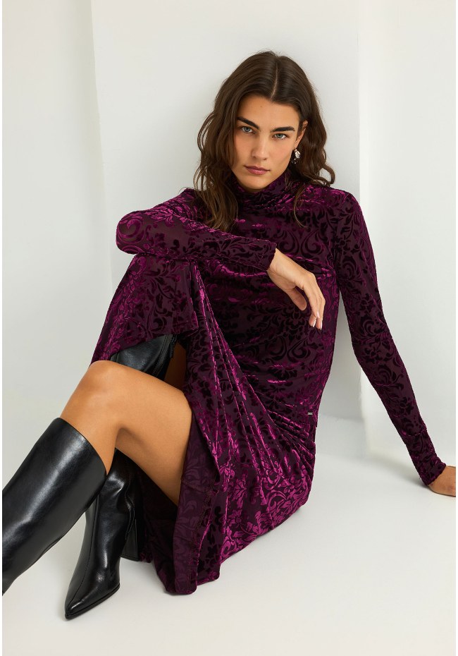 Maxi embroidery φούστα σε ίσια γραμμή