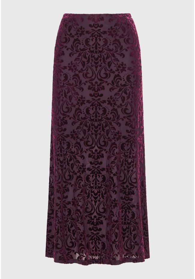 Maxi embroidery φούστα σε ίσια γραμμή