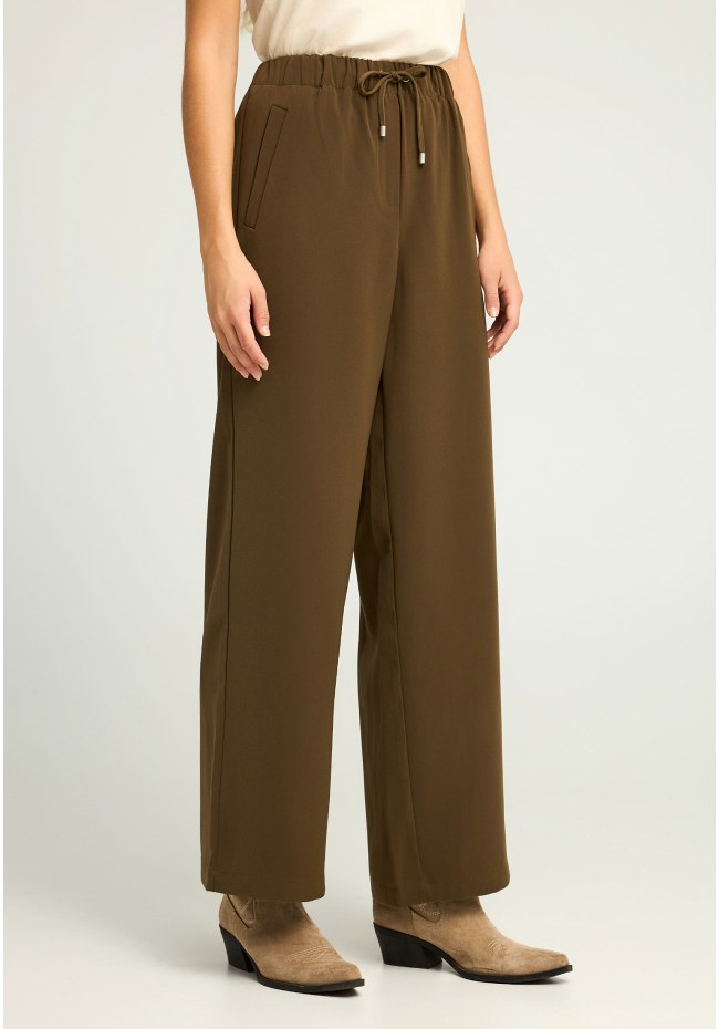 Γυναικείο wide leg παντελόνι με κορδόνι