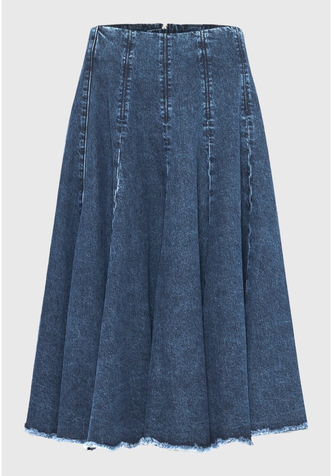 Midi denim φούστα από 100% βαμβάκι