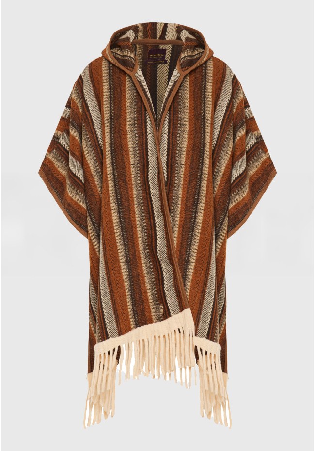 Γυναικεία κάπα με boho σχέδιο και κουκούλα