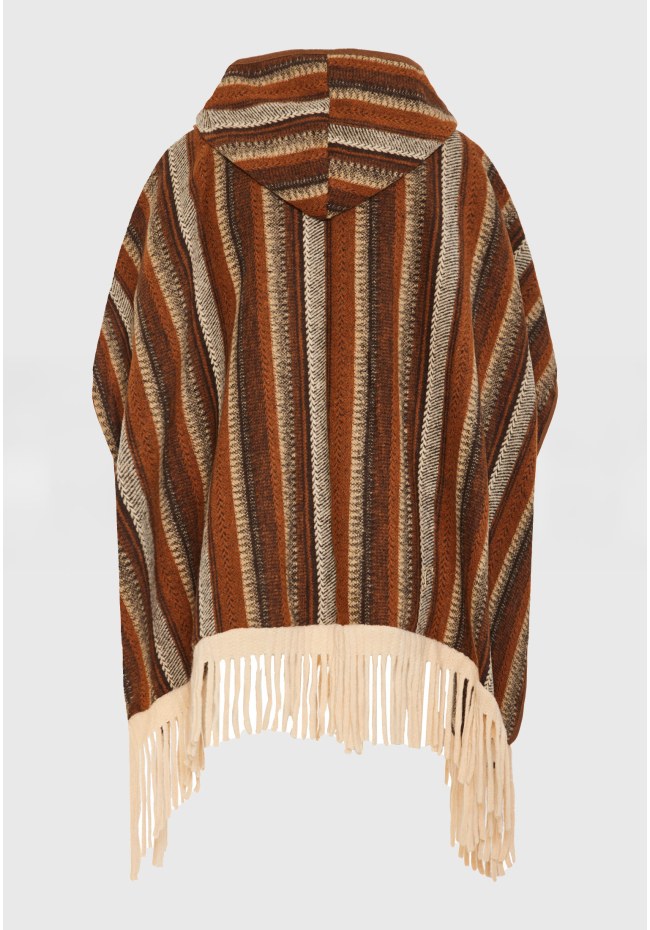 Γυναικεία κάπα με boho σχέδιο και κουκούλα