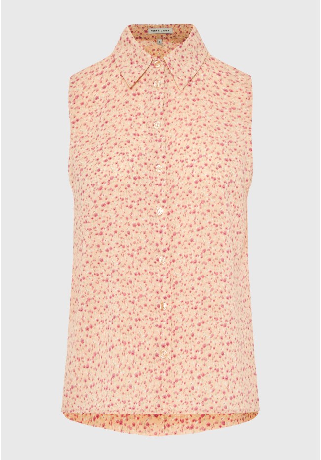 Γυναικείο φλοράλ αμάνικο πουκάμισο