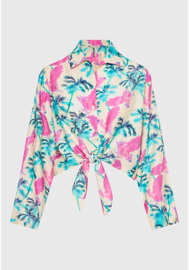 Γυναικείο πουκάμισο με exotic τύπωμα