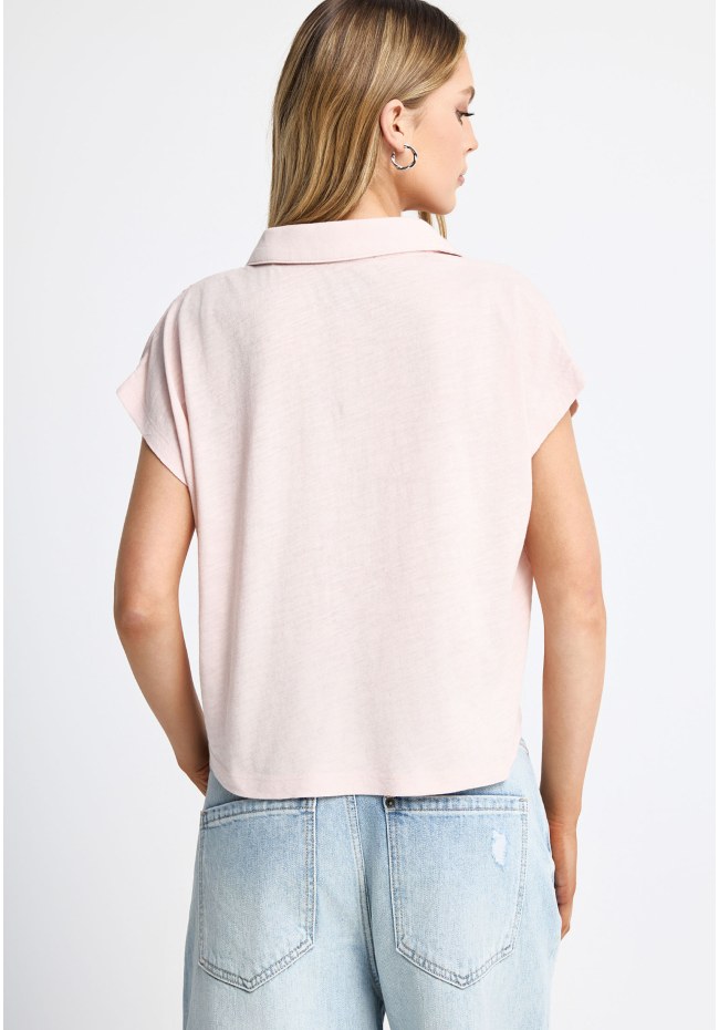 Γυναικείο T-shirt με γιακά - The basics collection