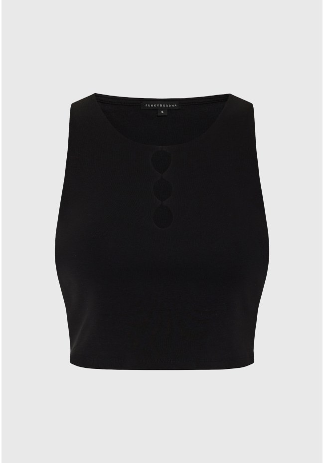Crop top με κοψιματα μπροστα