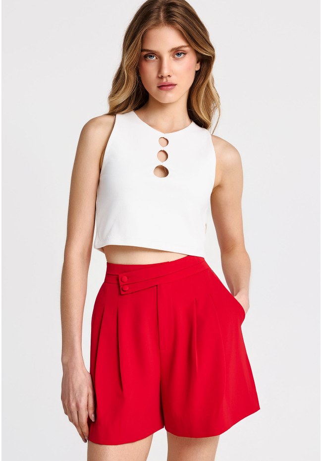 Crop top with front cutout