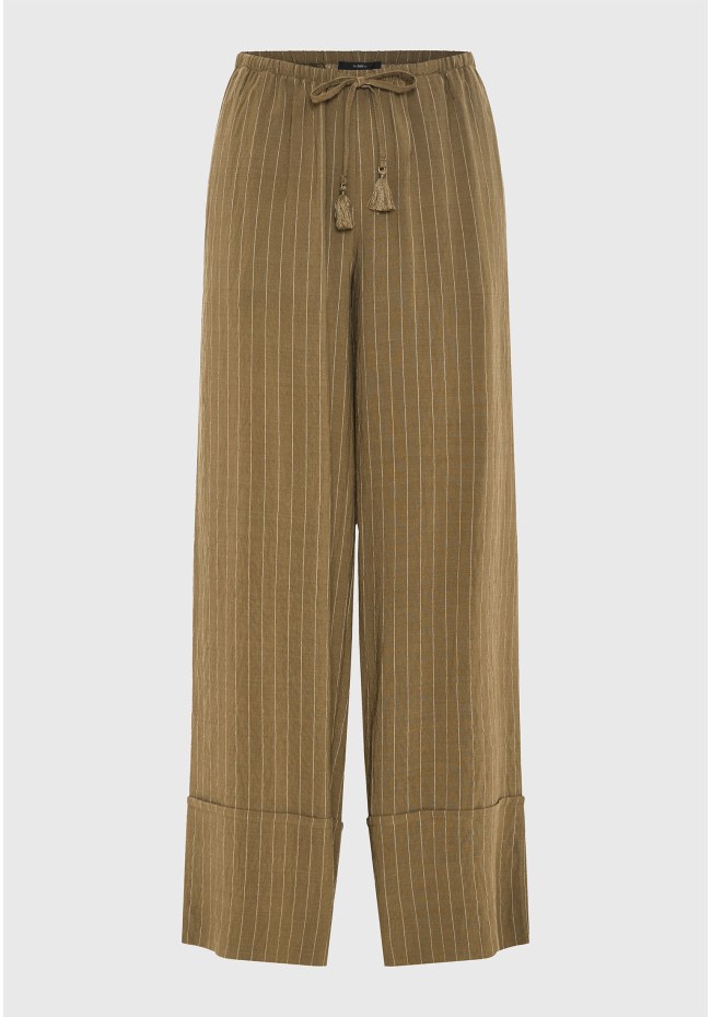 Γυναικεία relaxed fit ριγέ παντελόνα