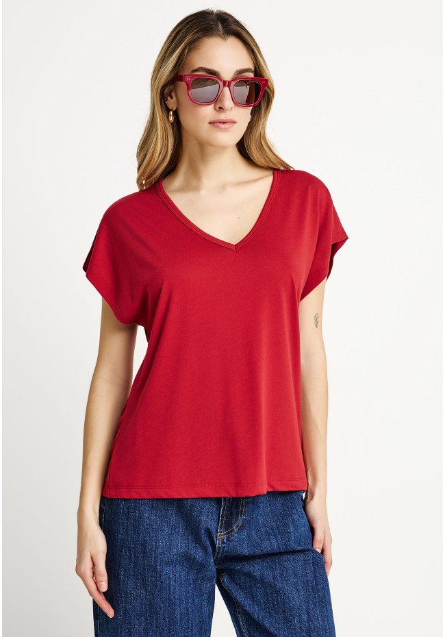 Γυναικείο t-shirt με V λαιμόκοψη - The basics collection