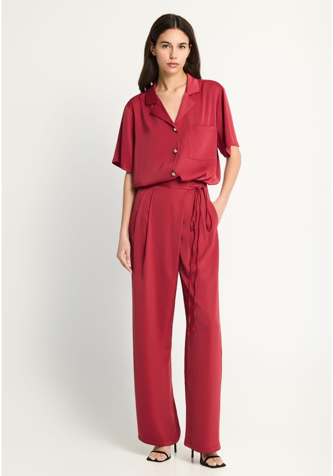 Γυναικεία wide leg παντελόνα