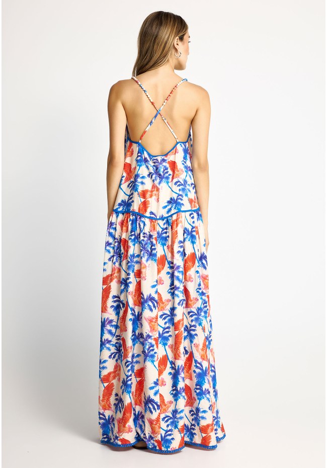 Women's relaxed fit maxi dress with all over print