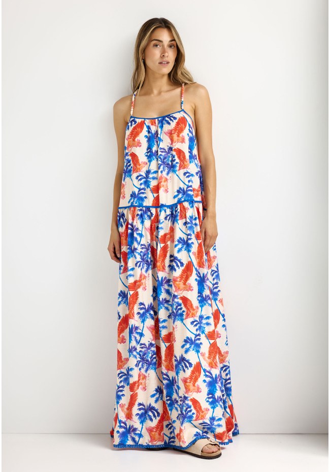 Women's relaxed fit maxi dress with all over print