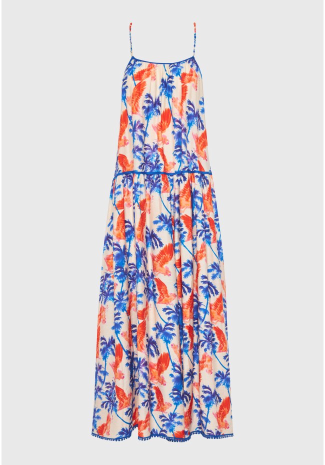 Women's relaxed fit maxi dress with all over print