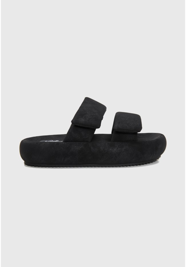 Γυναικεία flatform slides με puffer λουράκια