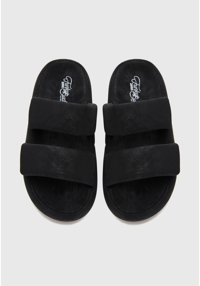 Γυναικεία flatform slides με puffer λουράκια