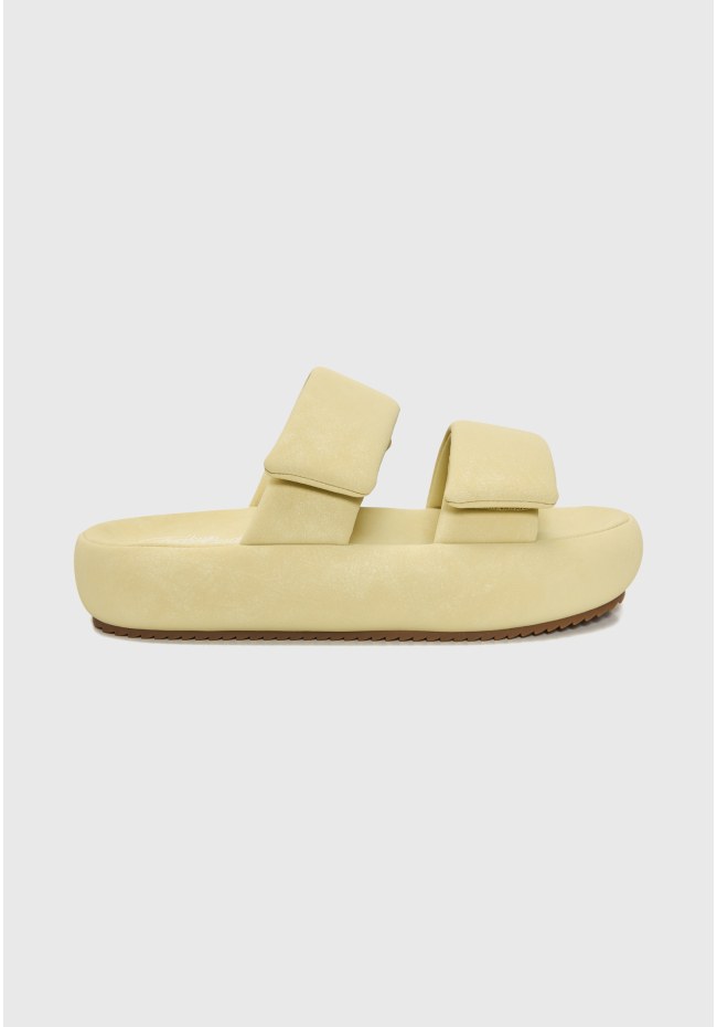 Γυναικεία flatform slides με puffer λουράκια