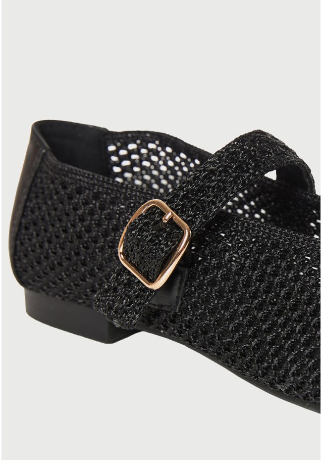 Women's knitted Mary Jane ballerinas