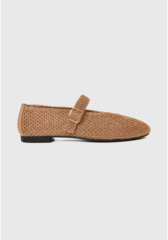 Γυναικείες πλεκτές μπαλαρίνες Mary Jane