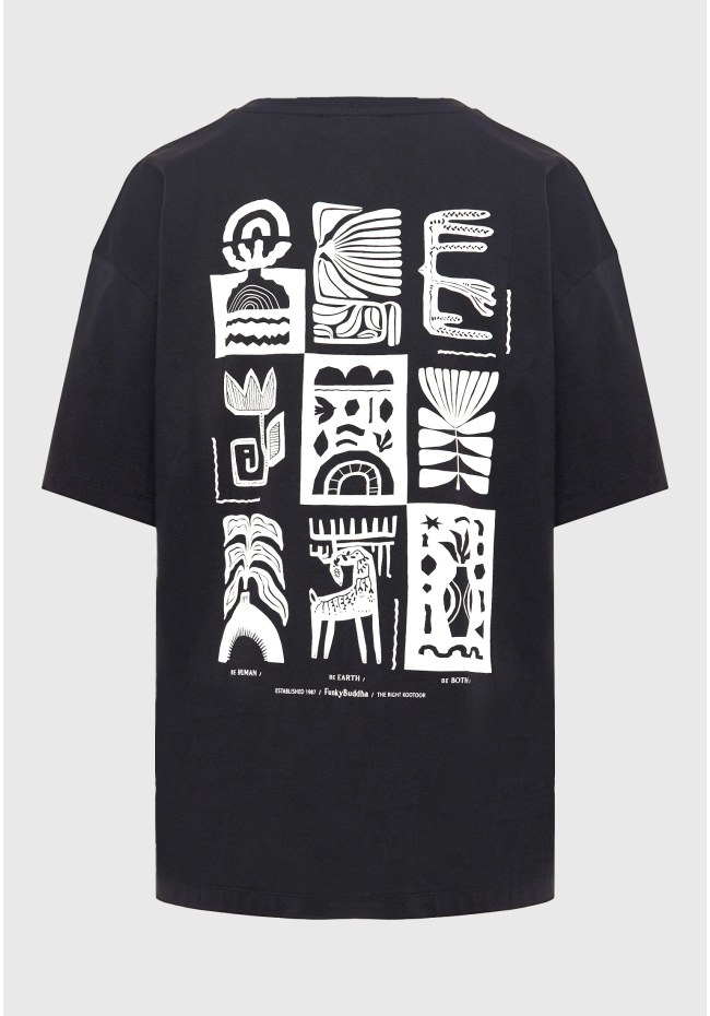 Γυναικείο relaxed t-shirt με τύπωμα στην πλάτη