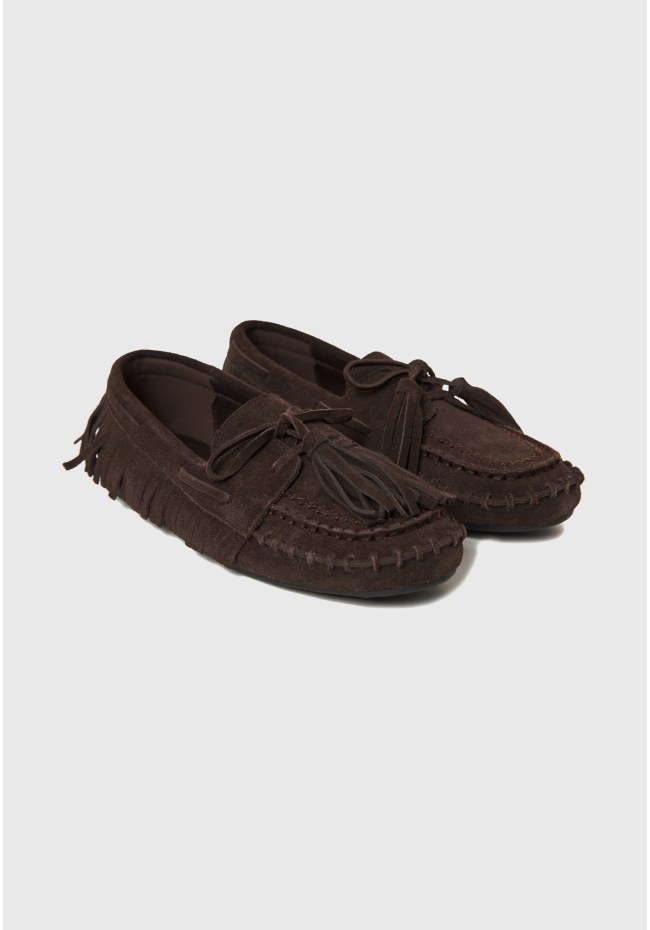Women's leather tassel loafers