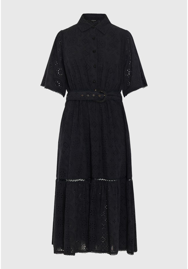 Γυναικείο embroidery relaxed-fit midi φόρεμα από βαμβάκι