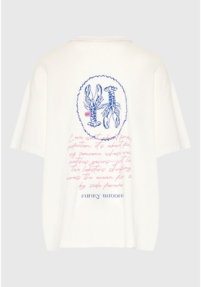 Women's relaxed t-shirt with print on the back- 100% cotton