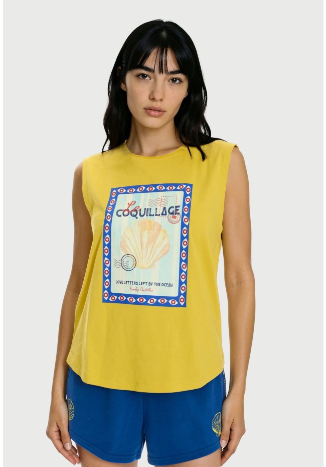 Women's sleeveless t-shirt with print