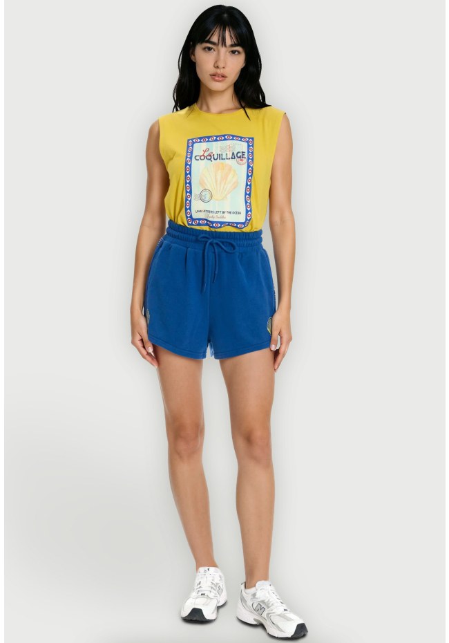 Women's sleeveless t-shirt with print