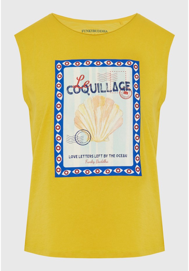 Women's sleeveless t-shirt with print