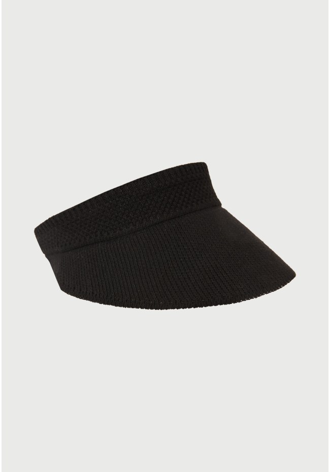 Γυναικείο flexible visor καπέλο με πλεκτή raffia-style όψη