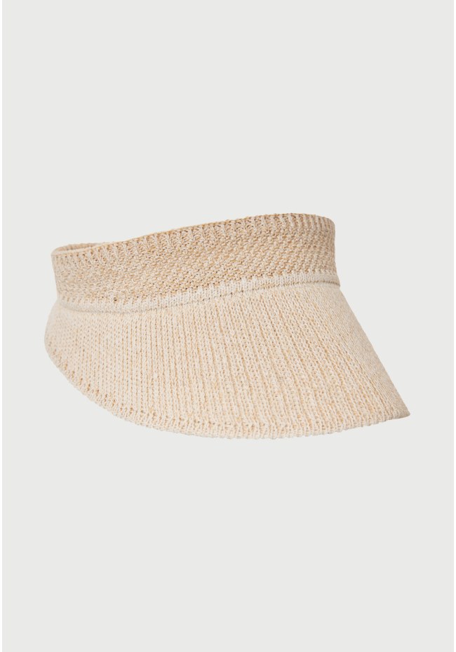 Γυναικείο flexible visor καπέλο με πλεκτή raffia-style όψη