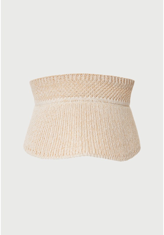 Γυναικείο flexible visor καπέλο με πλεκτή raffia-style όψη