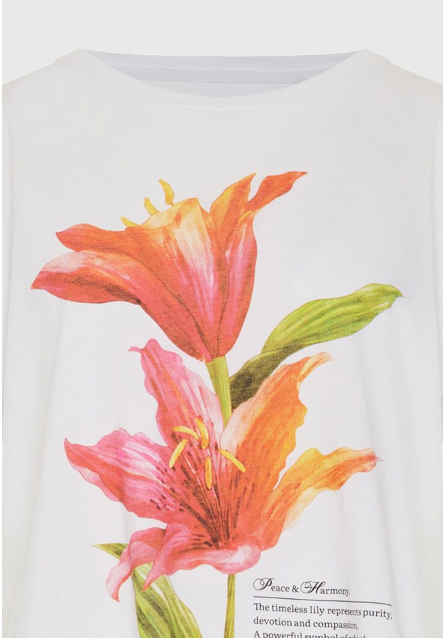 Γυναικείο βαμβακερό loose t-shirt με τύπωμα