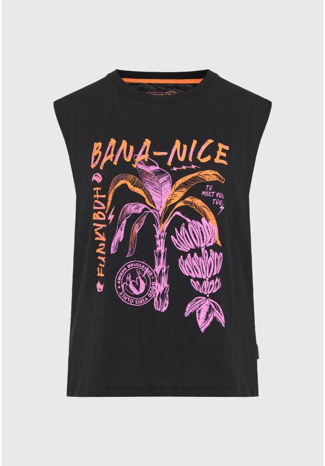 Women's sleeveless top with print