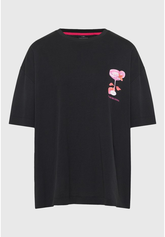 Γυναικείο βαμβακερό t-shirt με τύπωμα στην πλάτη