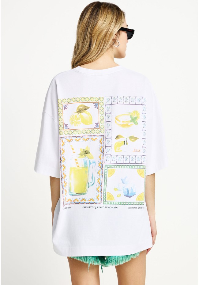 Γυναικείο βαμβακερό t-shirt με τύπωμα στην πλάτη