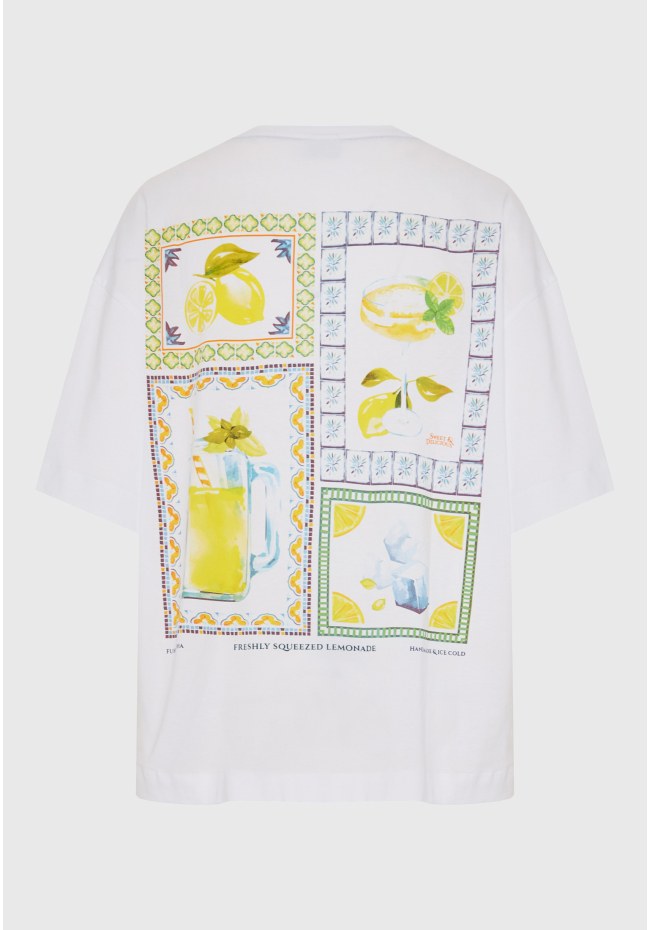 Γυναικείο βαμβακερό t-shirt με τύπωμα στην πλάτη