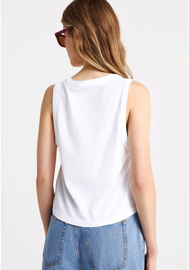 Women's cotton sleeveless top with print