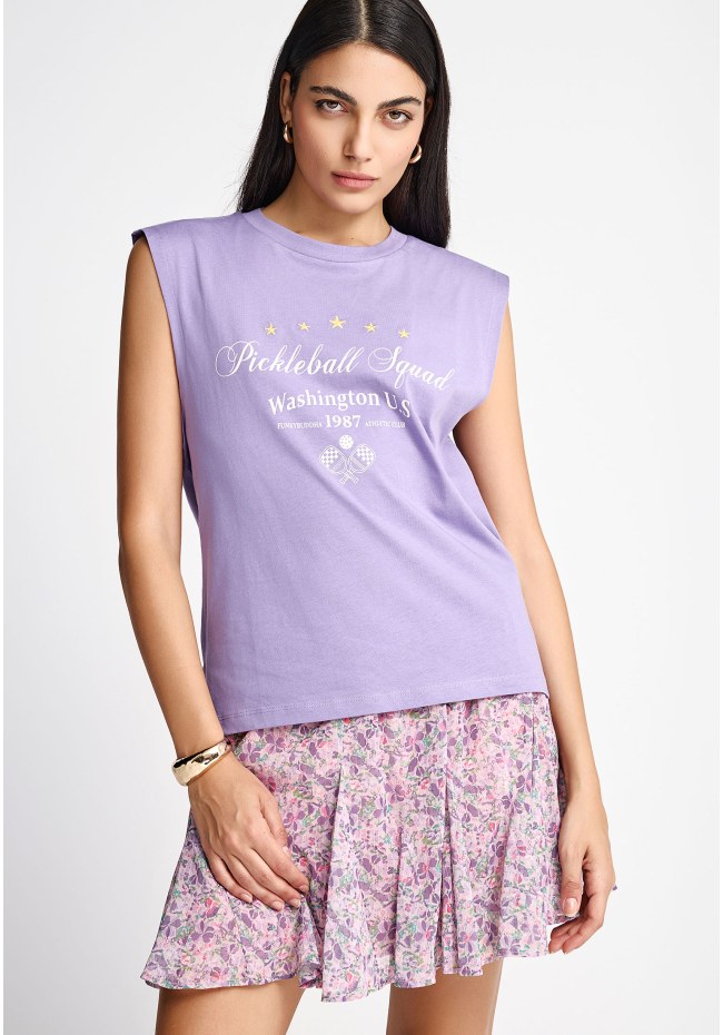 Γυναικείο βαμβακερό tank top με τύπωμα