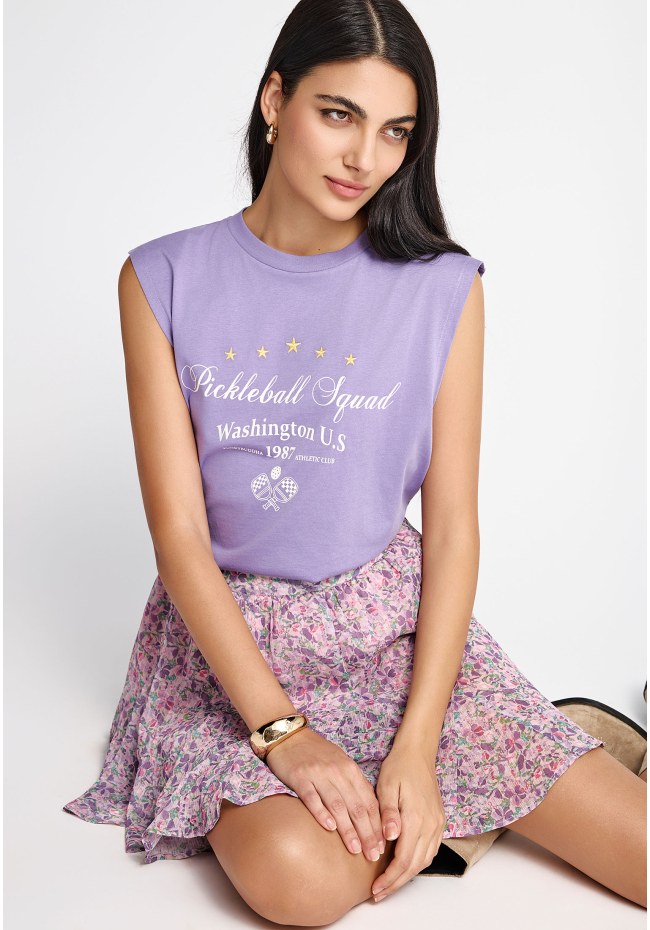 Γυναικείο βαμβακερό tank top με τύπωμα