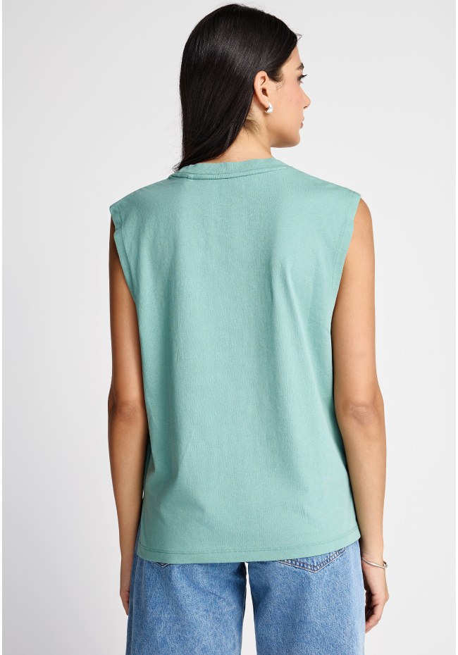 Women's cotton sleeveless top with print