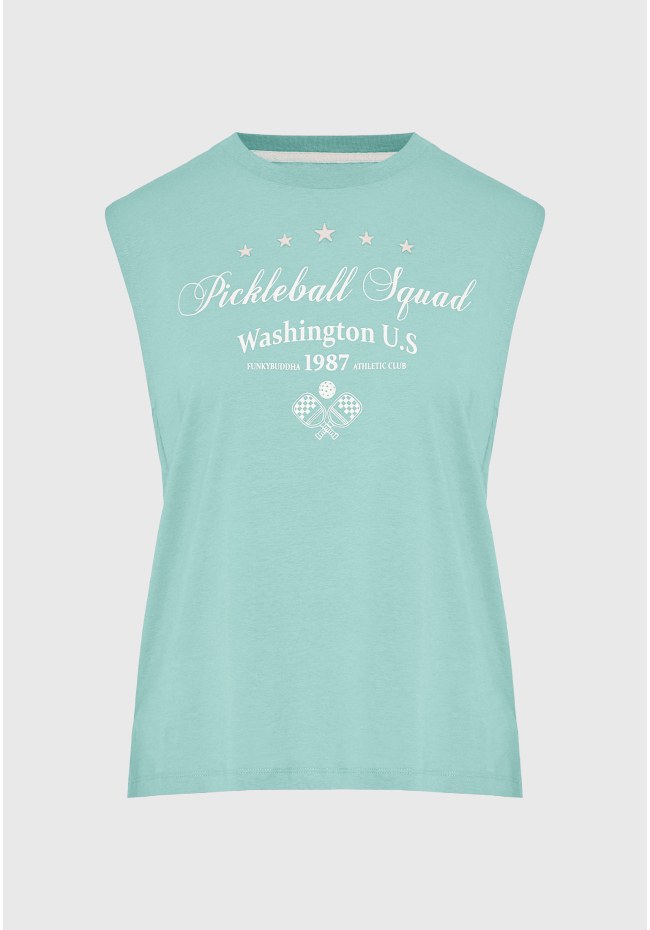 Women's cotton sleeveless top with print